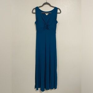 Maeve Anthropologie Dress Womens Size Medium Teal Camilla Jersey Knit Maxi Dress